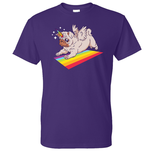Unicorn Rainbow Pug Dog Shirt
